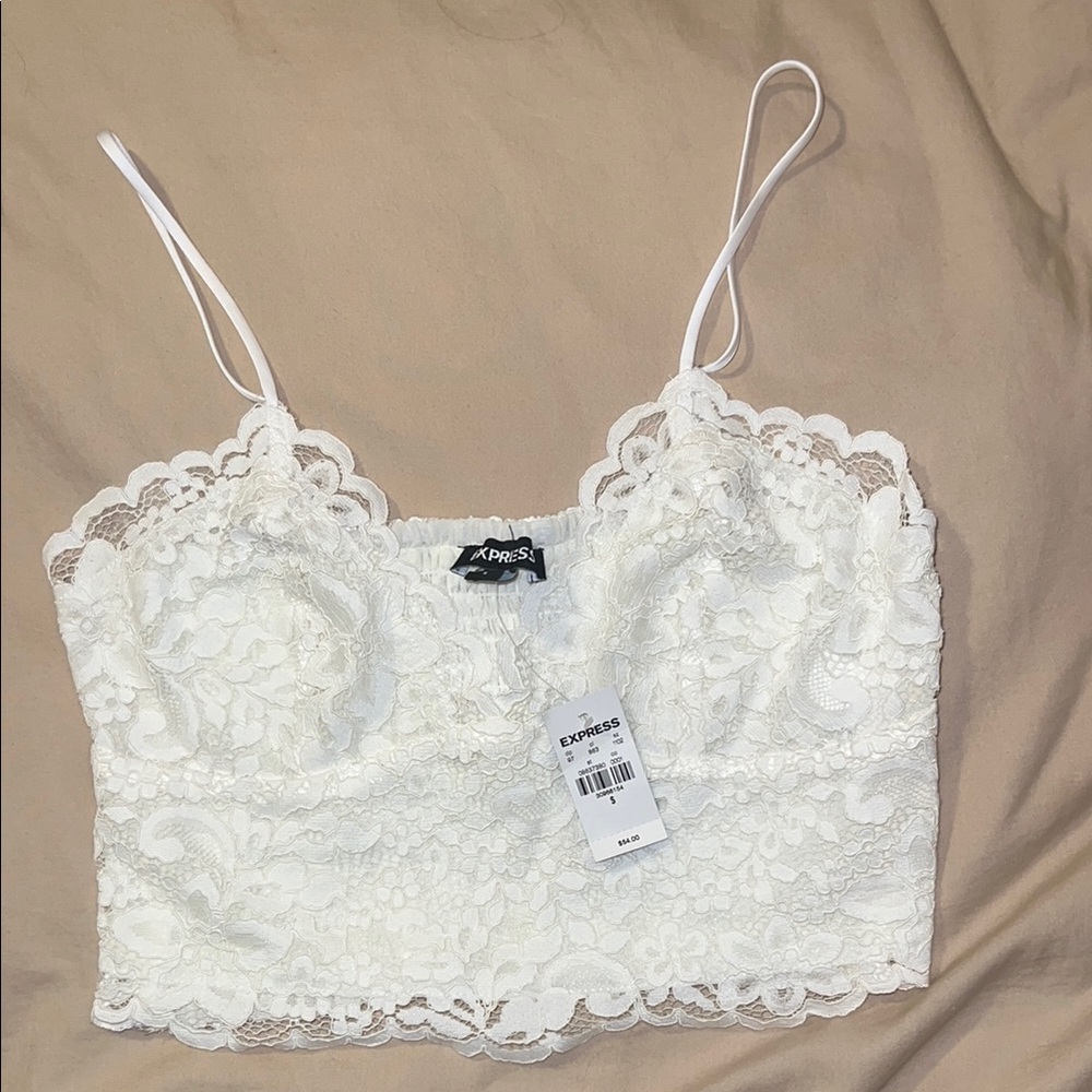 Express Ivory Lace Bralette